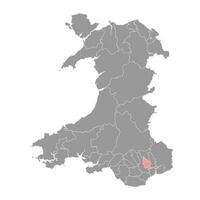 islwyn mapa, distrito do País de Gales. vetor ilustração.