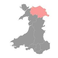 clwyd condado, País de Gales. vetor ilustração.
