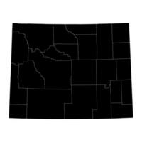 Wyoming Estado mapa com condados. vetor ilustração.