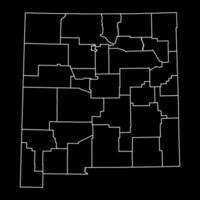 Novo México Estado mapa com condados. vetor ilustração.