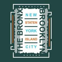 a bronx Brooklyn abstrato, tipografia Projeto vetor, gráfico ilustração, para t camisa vetor