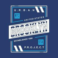Brooklyn texto quadro, tipografia Projeto vetor, gráfico ilustração, para t camisa vetor