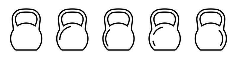 kettlebell linha ícone. peso ícone, Treinamento equipamento plano vetor ícone para exercício apps e sites.