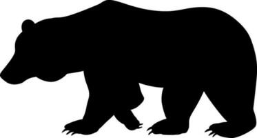 Urso vetor silhueta. monocromático vetor Urso logotipo modelo. grisalho caminhando silhueta. isolado mão desenhado polar Urso silhueta