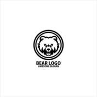 Urso cabeça linha arte logotipo Projeto símbolo vetor