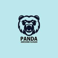 face panda logotipo Projeto linha cor vetor