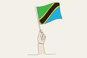 uma mão elevado a Tanzânia bandeira vetor