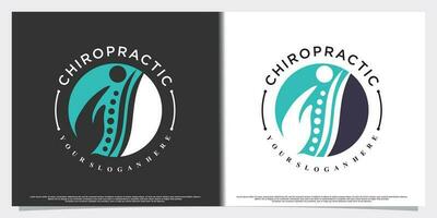 vetor quiropraxia logotipo Projeto para massagem terapia com criativo conceito