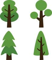 árvore forma ilustração definir. floresta árvore plano natureza plantar isolado decoração folhagem.vetor ilustração vetor