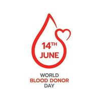 linha sangue solta com em forma de coração. sangue doação conceito. sangue doação logotipo. mundo sangue doador dia. vetor ilustração.