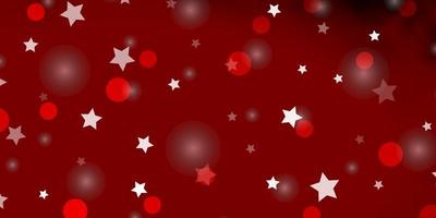 modelo de vetor vermelho escuro com ilustração de estrelas de círculos com conjunto de padrão de estrelas de esferas abstratas coloridas para design de papéis de parede de tecido