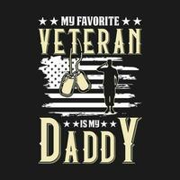 meu favorito veterano é meu Papai veteranos dia engraçado presente t camisa vetor