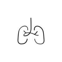 pulmão linha estilo ícone Projeto vetor