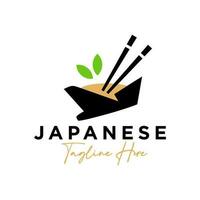 japonês Comida restaurante logotipo vetor