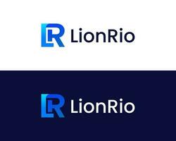 inicial carta lr combinação monograma moderno logotipo Projeto vetor