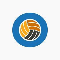 carta o voleibol logotipo conceito com comovente voleio bola ícone. voleibol Esportes logótipo modelo vetor