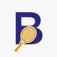 carta b padel tênis logotipo. padel raquete logotipo Projeto. de praia mesa tênis clube símbolo vetor