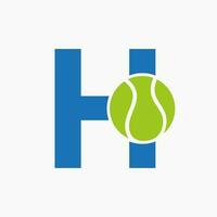 tênis logotipo em carta h. tênis esporte Academia, clube logotipo placa vetor