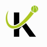 tênis logotipo Projeto em carta k modelo. tênis esporte Academia, clube logotipo vetor