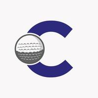 golfe logotipo em carta c. inicial hóquei esporte Academia sinal, clube símbolo vetor