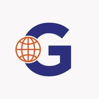 carta g global logotipo Projeto. mundo logótipo símbolo vetor modelo