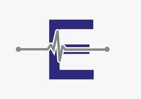 carta e batimento cardiaco logotipo para médico ou saúde símbolo. médico logotipo modelo Projeto vetor