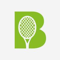 carta b padel tênis logotipo. padel raquete logotipo Projeto. de praia mesa tênis clube símbolo vetor