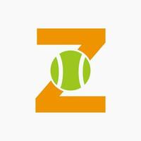 tênis logotipo em carta z. tênis esporte Academia, clube logotipo placa vetor