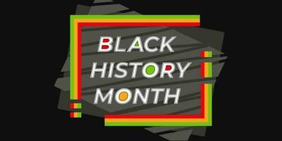 Preto história mês cumprimento com brilhante fita dentro africano bandeira cores, 2023 Preto história mês celebração bandeira. vetor