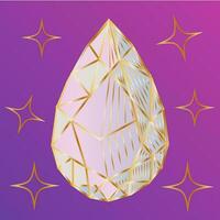 mão desenhado linha arte cristais, isolado objetos. cristal pedra cristalino gema e precioso pedra preciosa para jóias ilustração vetor