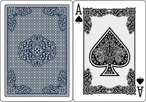 baralho de cartas ás espadas design vintage vetor