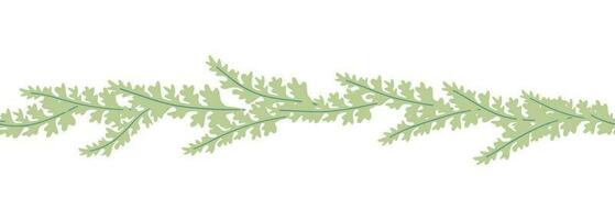 folhas decorativo, algas horizontal fronteira desatado padronizar vetor