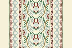 ikat floral paisley bordado em branco plano de fundo.ikat étnico oriental padronizar tradicional.asteca estilo abstrato vetor ilustração.design para textura,tecido,vestuário,embrulho,decoração,cachecol,tapete