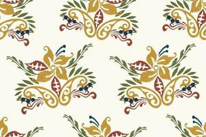 ikat floral paisley bordado em branco plano de fundo.ikat étnico oriental desatado padronizar tradicional.asteca estilo abstrato vetor ilustração.design para textura,tecido,vestuário,embrulho,decoração.