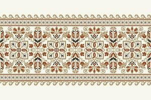 floral Cruz ponto bordado em branco background.geometric étnico oriental padronizar tradicional.asteca estilo abstrato vetor ilustração.design para textura,tecido,vestuário,embrulho,decoração,cachecol.