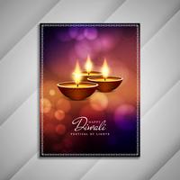 Resumo feliz Diwali brochura design; vetor