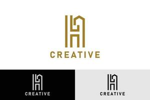 casa ícone combinação logotipo com carta h. inicial carta h. monograma estilo logotipo Projeto. criativo logotipo profissional. simples Projeto editável vetor