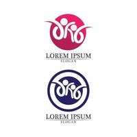 pessoas cuidam do sucesso saúde vida ícones do modelo do logotipo e grupo da comunidade vetor