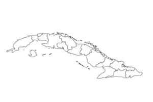 doodle mapa de cuba com estados vetor