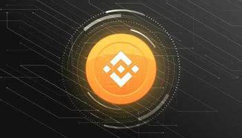 Binance bnb crypto currency banner com tema binance moeda ou ícone bnb em fundo preto moderno vetor