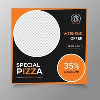 pizza mídia social mídia pós banner vetor