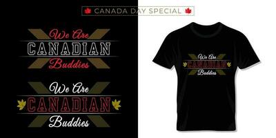 tipografia t camisa Projeto para feliz Canadá dia. vetor