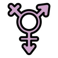 gênero identidade lésbica ícone vetor plano