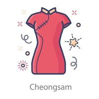 um cheongsam formal vetor