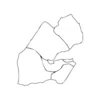 mapa do doodle de Djibouti com estados vetor