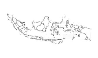 mapa do doodle da Indonésia com estados vetor
