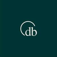 db inicial monograma logotipo com círculo estilo Projeto vetor