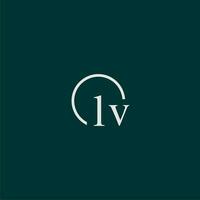 lv inicial monograma logotipo com círculo estilo Projeto vetor