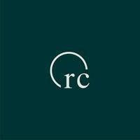rc inicial monograma logotipo com círculo estilo Projeto vetor