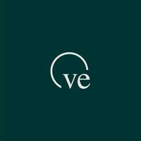 ve inicial monograma logotipo com círculo estilo Projeto vetor